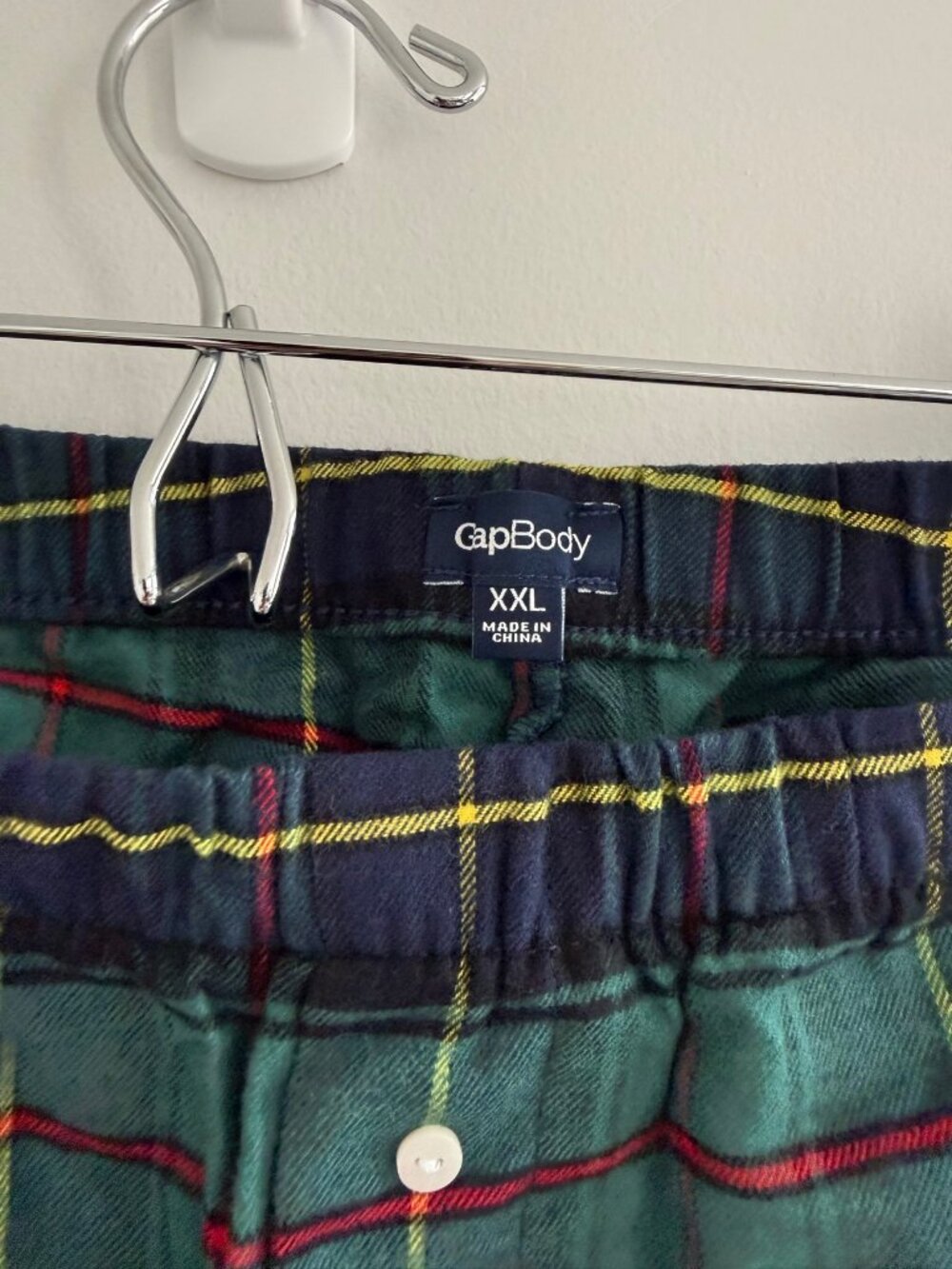 GapBody Flannel Pajama Boxer Shorts Green Plaid XXL